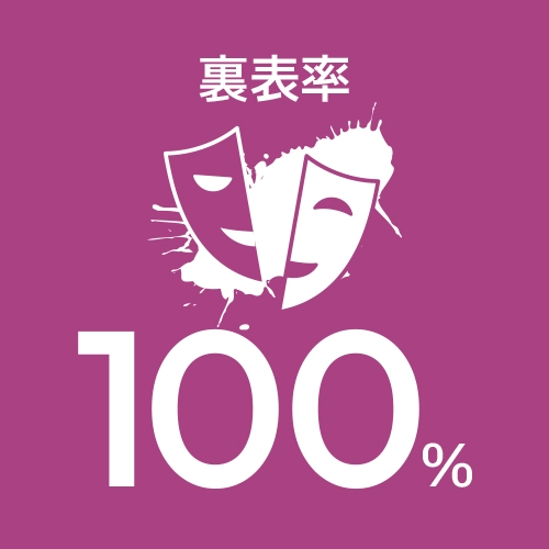 裏表率 100%